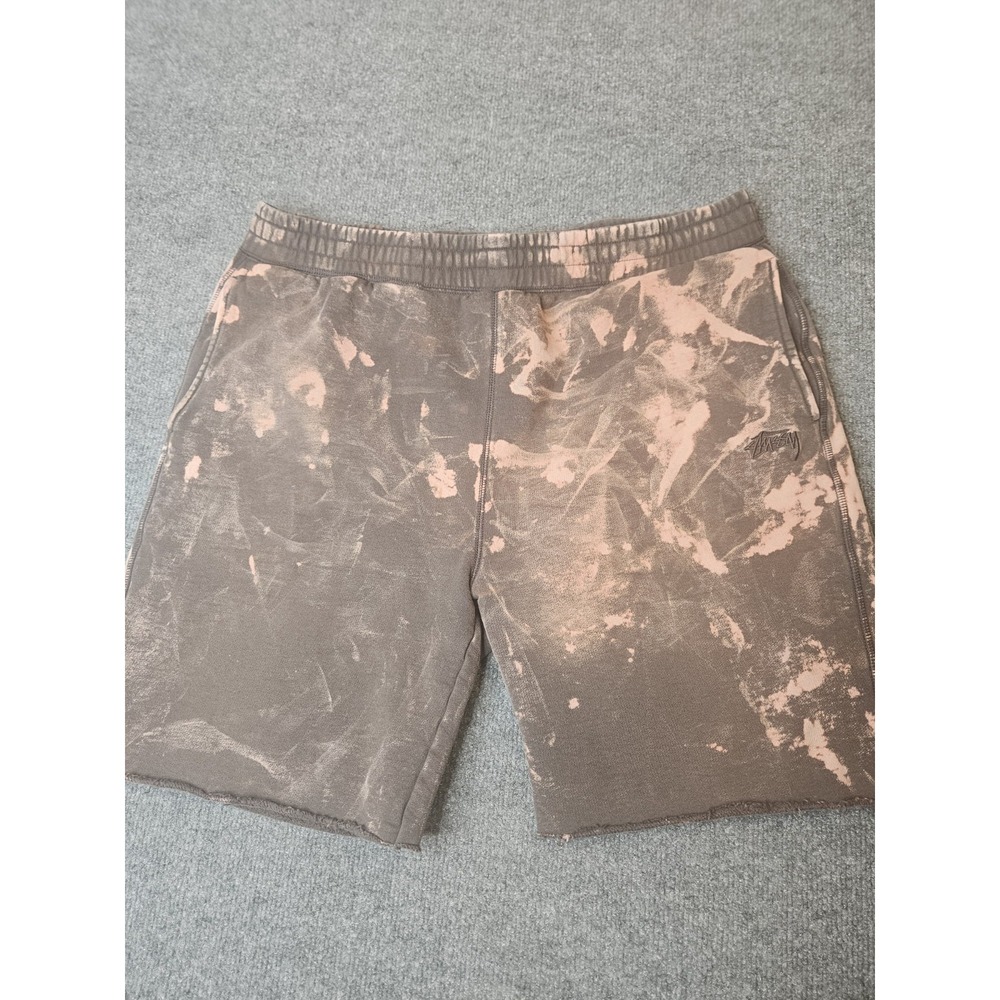 Stussy Mens Bleach Dyed Swear Shorts Size XXL Earth Tones Streetwear